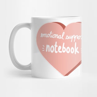 emotional support notebook calligraphy in a pink heart ( sticker decoration notebook ) Mug